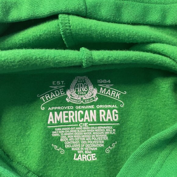 American Rag Unisex L Christmas Tree Hoodie Tinsel Pom Poms Ugly Sweater - Picture 7 of 9